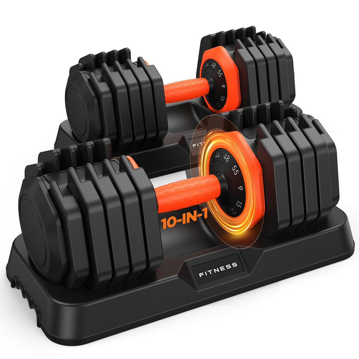 Premium Adjustable Dumbbell Set – 2 Pack, Up to 55 LB with Storage Case