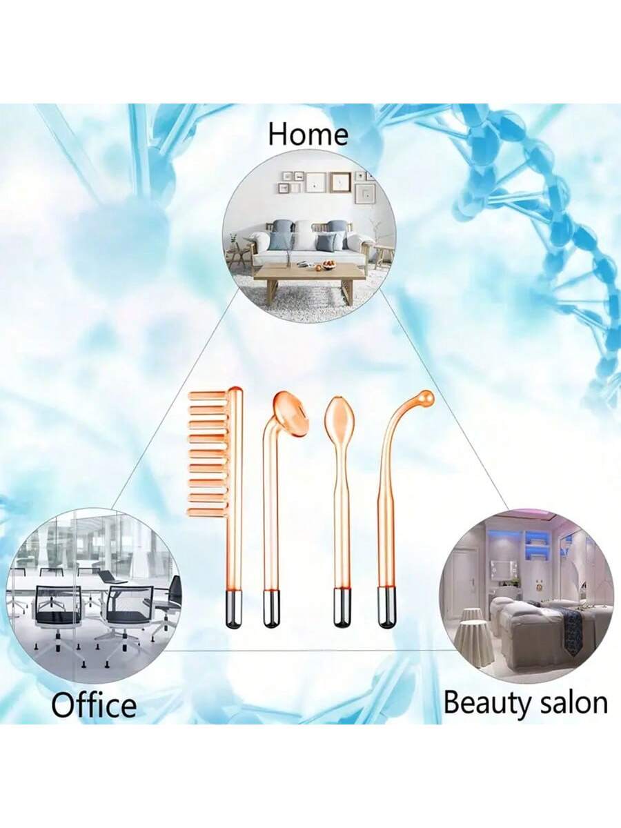 Aedwdpe 4-In-1 Facial Massage Stick, High Frequency Facial Massager Skincare Set, Portable Home Facial Care Tool