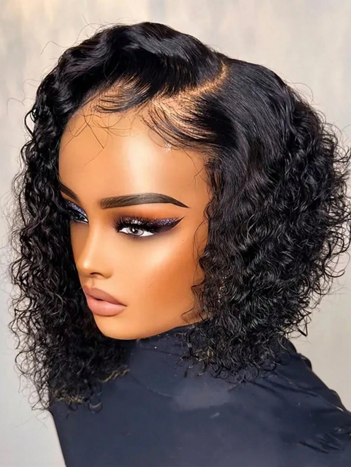 Afro Kinky Curly Bob Wig Human Hair 250 Density Jerry Curly Wig Human Hair 13x4 Hd Deep Wave Curly Bob Lace Front Wigs Human Hair Pre Plucked Glueless Short Curly Frontal Wigs For Brazilian Remy Hair