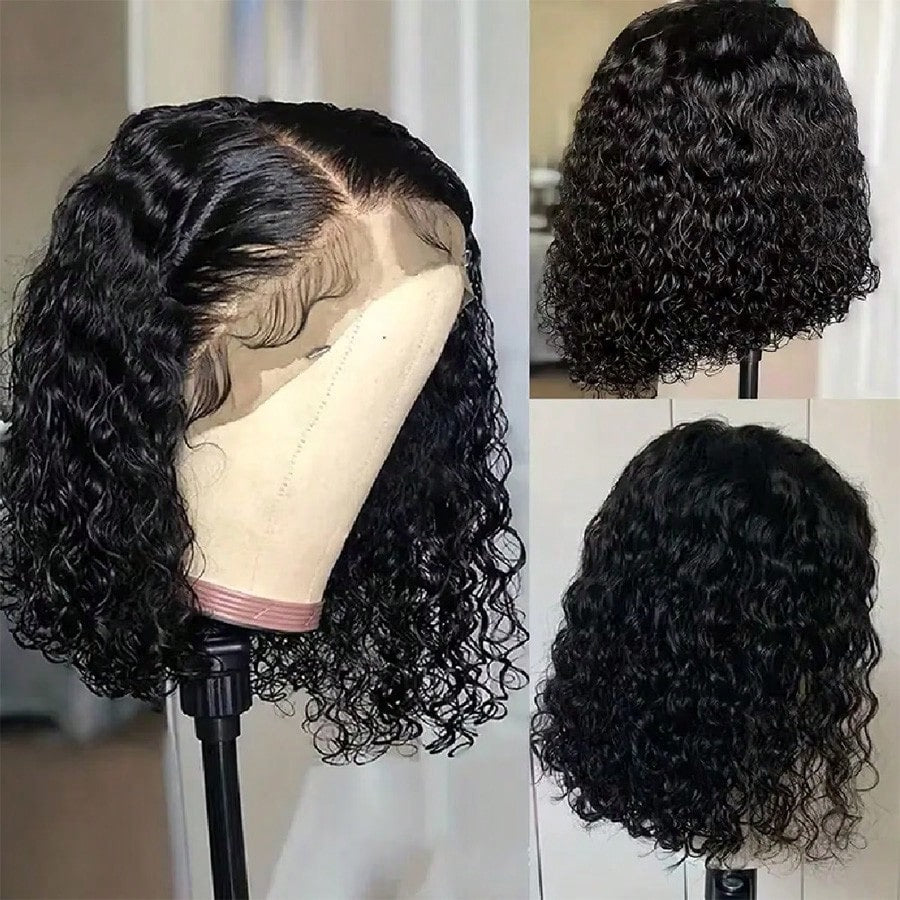 Afro Kinky Curly Bob Wig Human Hair 250 Density Jerry Curly Wig Human Hair 13x4 Hd Deep Wave Curly Bob Lace Front Wigs Human Hair Pre Plucked Glueless Short Curly Frontal Wigs For Brazilian Remy Hair