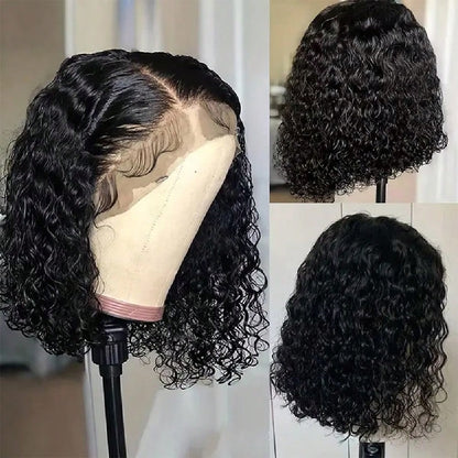 Afro Kinky Curly Bob Wig Human Hair 250 Density Jerry Curly Wig Human Hair 13x4 Hd Deep Wave Curly Bob Lace Front Wigs Human Hair Pre Plucked Glueless Short Curly Frontal Wigs For Brazilian Remy Hair