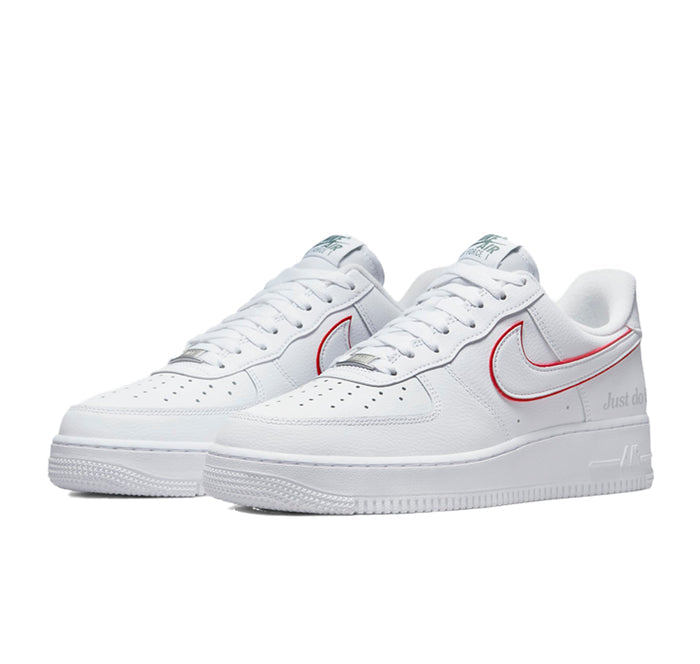 Nike Air Force 1 Low "Just Do It White Noble Green Metallic Silver University Red"