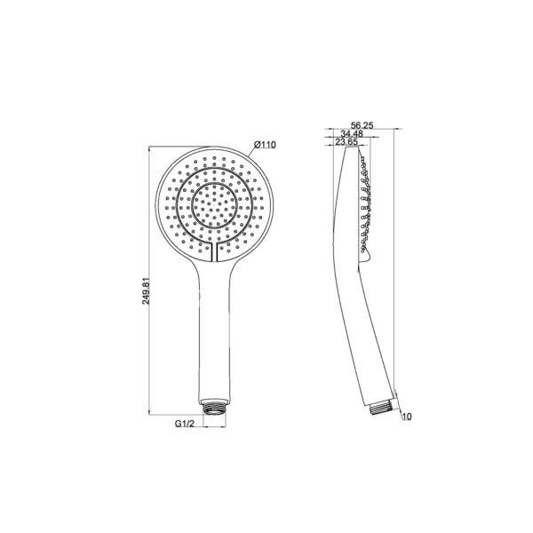 Air Hand Shower Brushed Gold 508074-BG Showers Nero