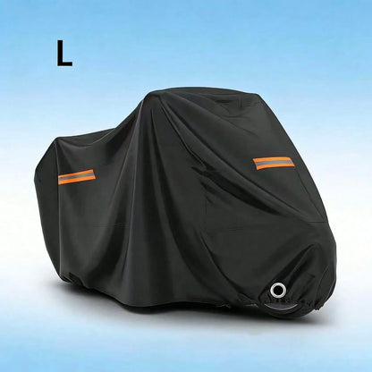 All Season Waterproof Motorcycle Cover, UV Resistant Dustproof Motorbike Cover With Reflective Strips, Windproof Buckle, Lock Hole, For Scooter, Cruiser, Sport Bike, Touring Bike, Moped, Multiple Size