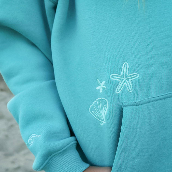 All Swell Surf Embroidered Hoodie - Sea Glass Surf (Youth)