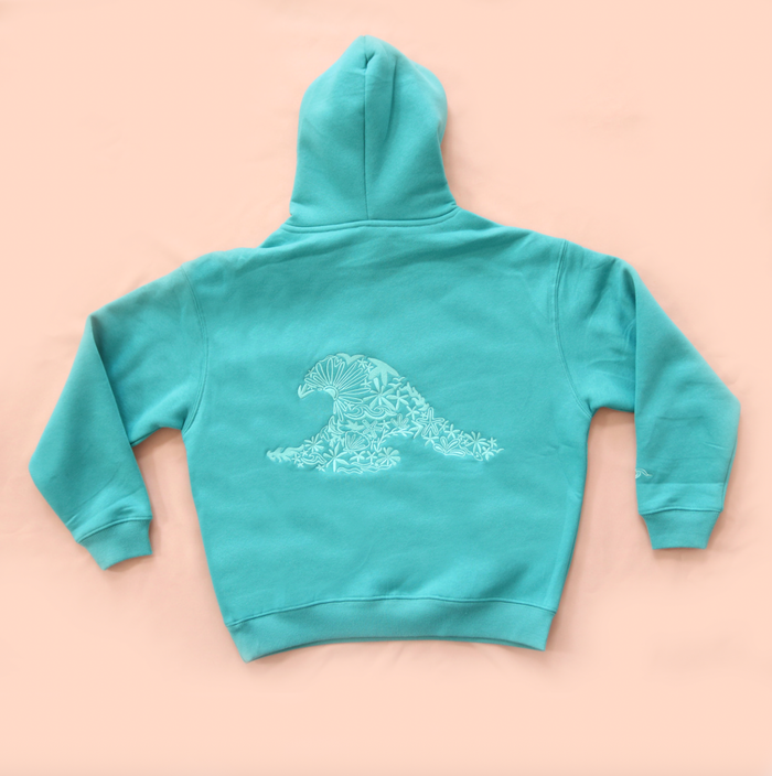 All Swell Surf Embroidered Hoodie - Sea Glass Surf (Youth)