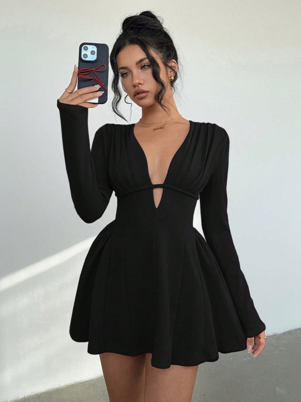 Aloruh Women's Sexy Solid Deep V-Neck Mini Dress,Summer Dresses
Spring Clothes