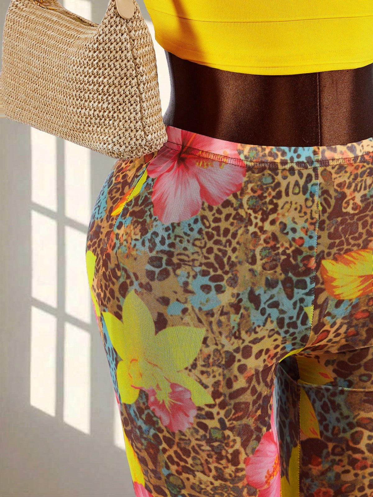Amplova New Shades Of Brown Sheer Sexy Women Capri Pants Beach Summer
