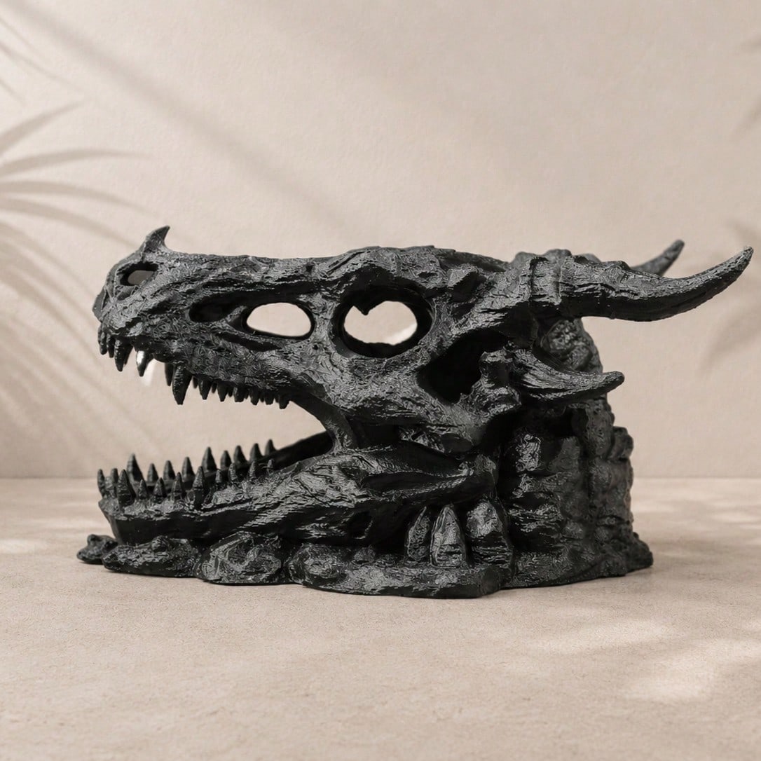 Ancient Fossil Bone Reptile Cave Decor, Gecko Lizard Snake Frog Spider Habitat Hideout, Aquarium/Reptile Tank Decoration
