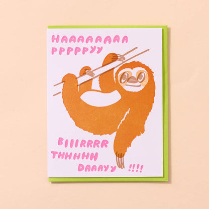And Here We Are Greeting Card - Sloth