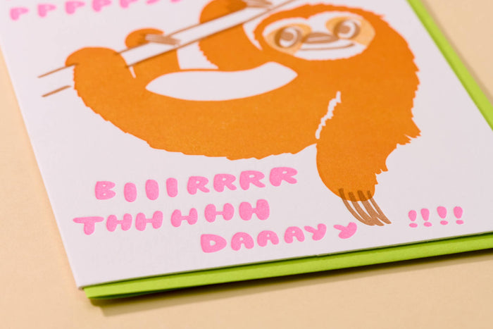And Here We Are Greeting Card - Sloth