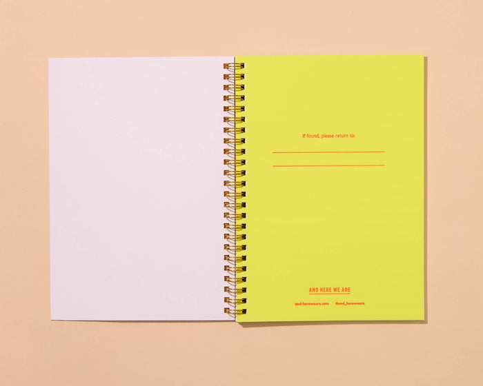 And Here We Are Spiral Notebook - Diet Soda
