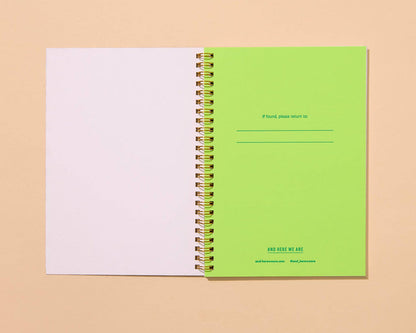 And Here We Are Spiral Notebook - Strawberry
