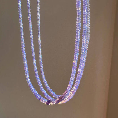 Anokhi Green Handmade Gemstone Necklace - Purple Ethiopian Opal
