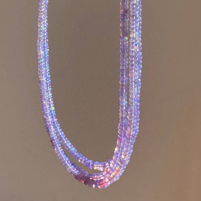 Anokhi Green Handmade Gemstone Necklace - Purple Ethiopian Opal