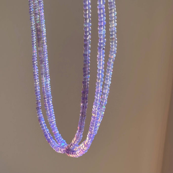 Anokhi Green Handmade Gemstone Necklace - Purple Ethiopian Opal