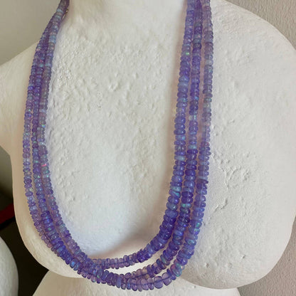 Anokhi Green Handmade Gemstone Necklace - Purple Ethiopian Opal