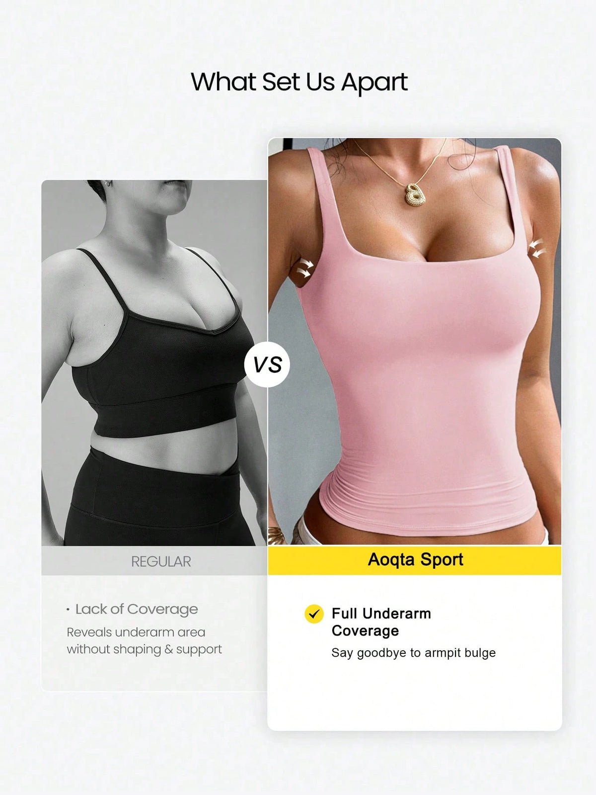 Aoqta Sports Women's Casual Knitted Square Neck Camisole, Built-In Padding, Basic Solid Color Top, Suitable For Yoga, Daily Wear, Training, Outings, Business
