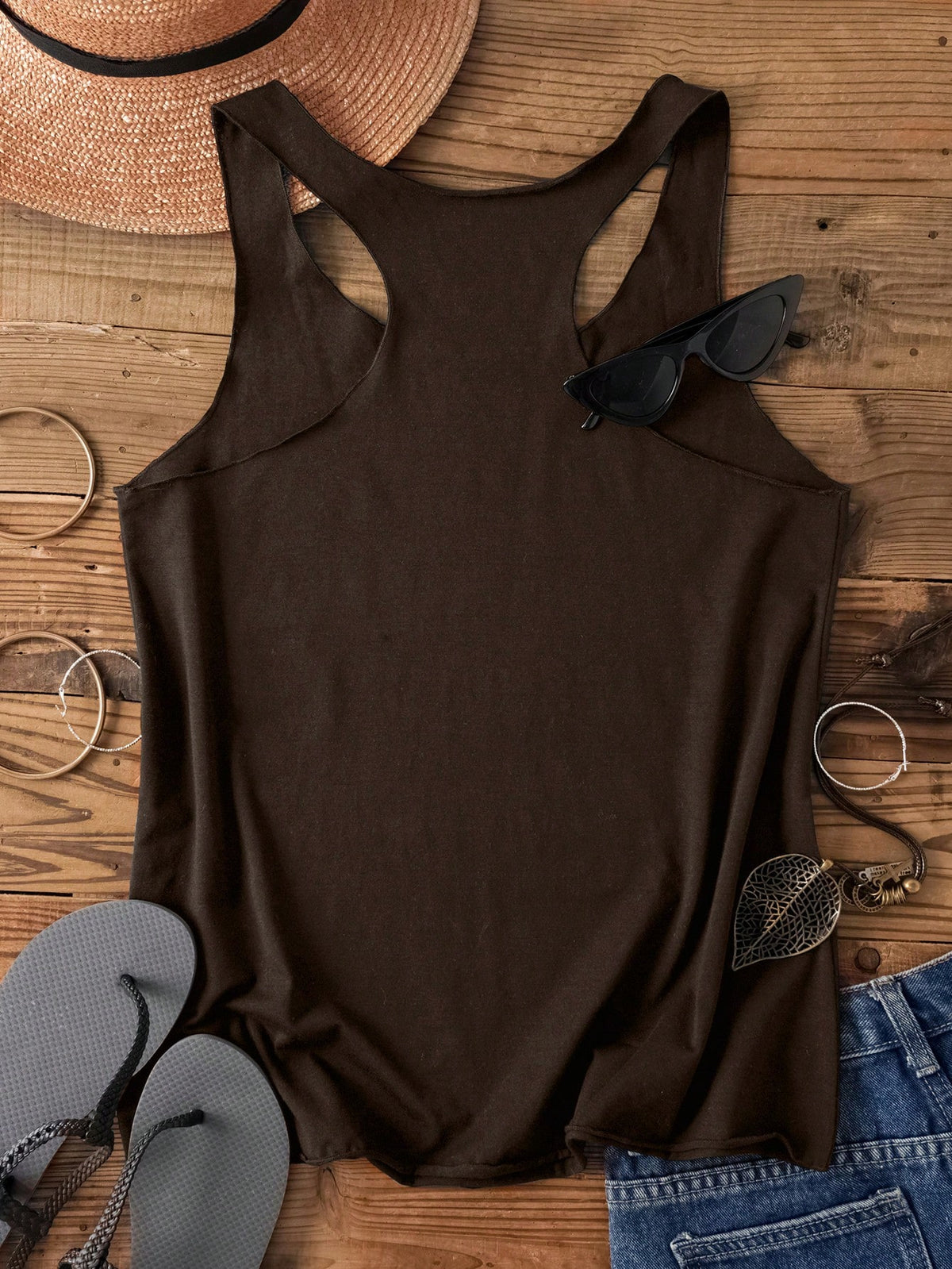 Attitoon Women's Casual Western Cattle Head Pattern Fitted Slim Tank Top, Summer Back To School