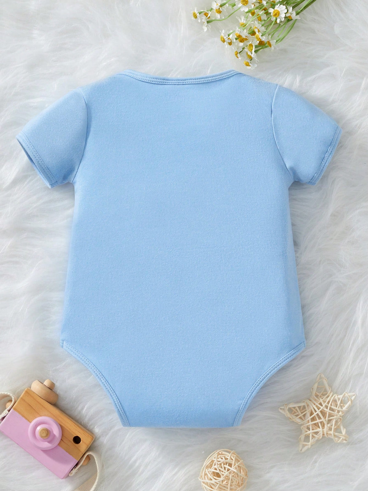 Baby Boy Casual Minimalist Letter Print Bodysuit Short Sleeve