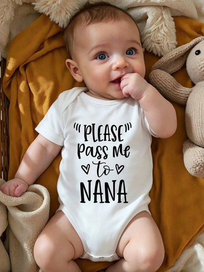 Baby Boy Casual Minimalist Letter Print Bodysuit Short Sleeve