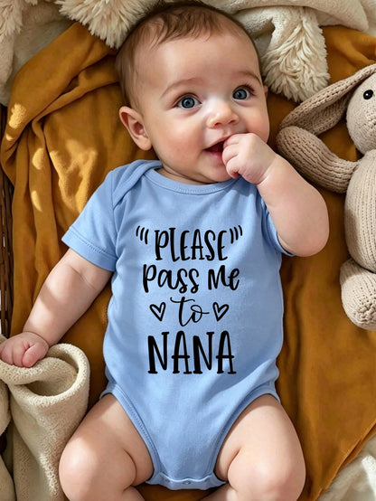 Baby Boy Casual Minimalist Letter Print Bodysuit Short Sleeve