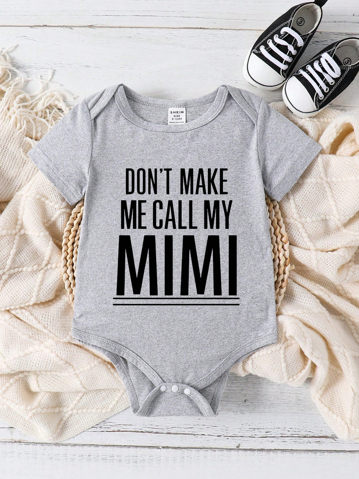 Baby Boy Funny Letter Print Short Sleeve Bodysuit, Summer