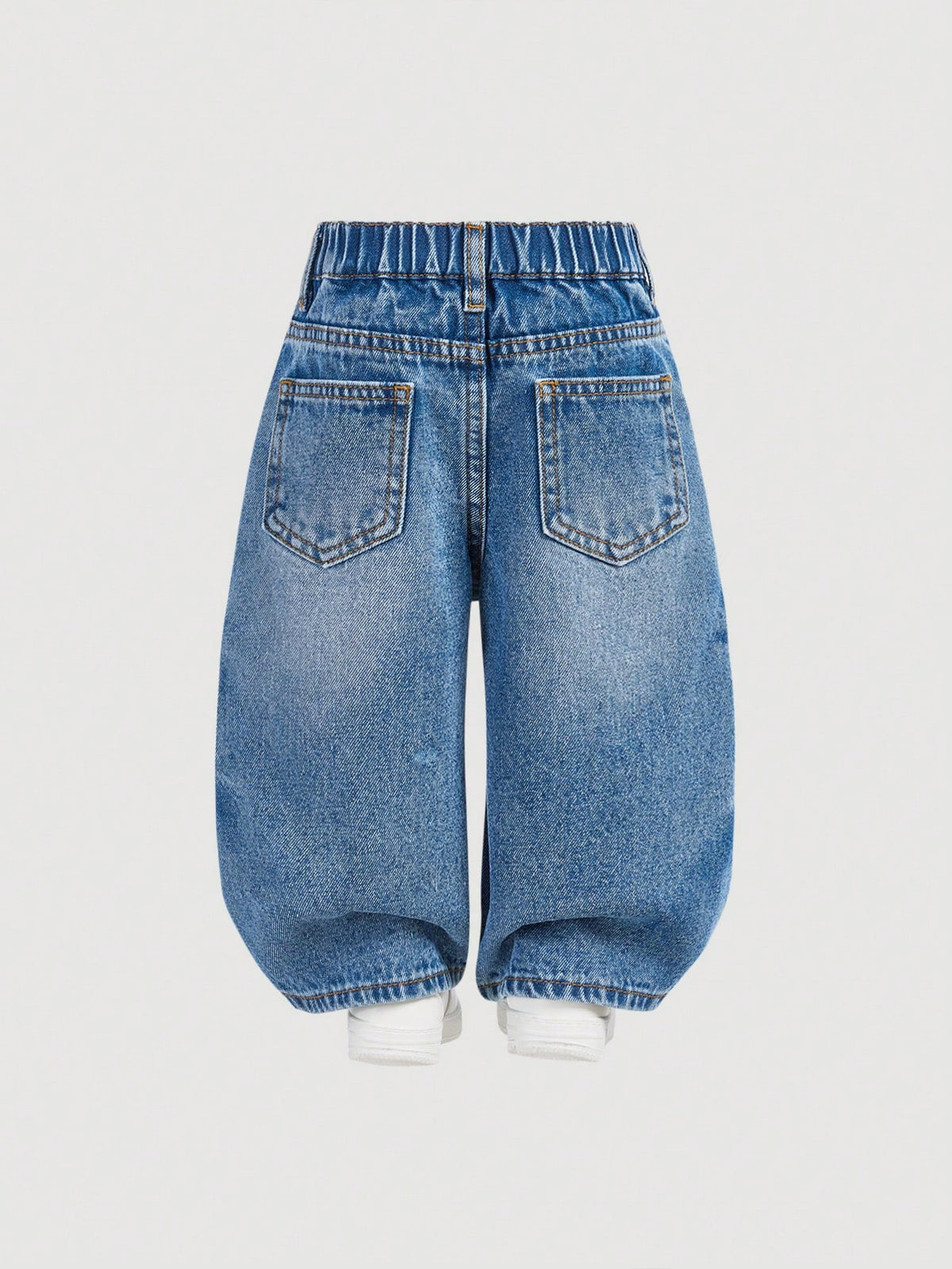 Baby Boy Stonewashed Retro Distressed Vintage Washed Cat Whiskers Baggy Blue Denim Jeans,For Baby Boys Indoor/Outdoor Fall/Winter Clothes