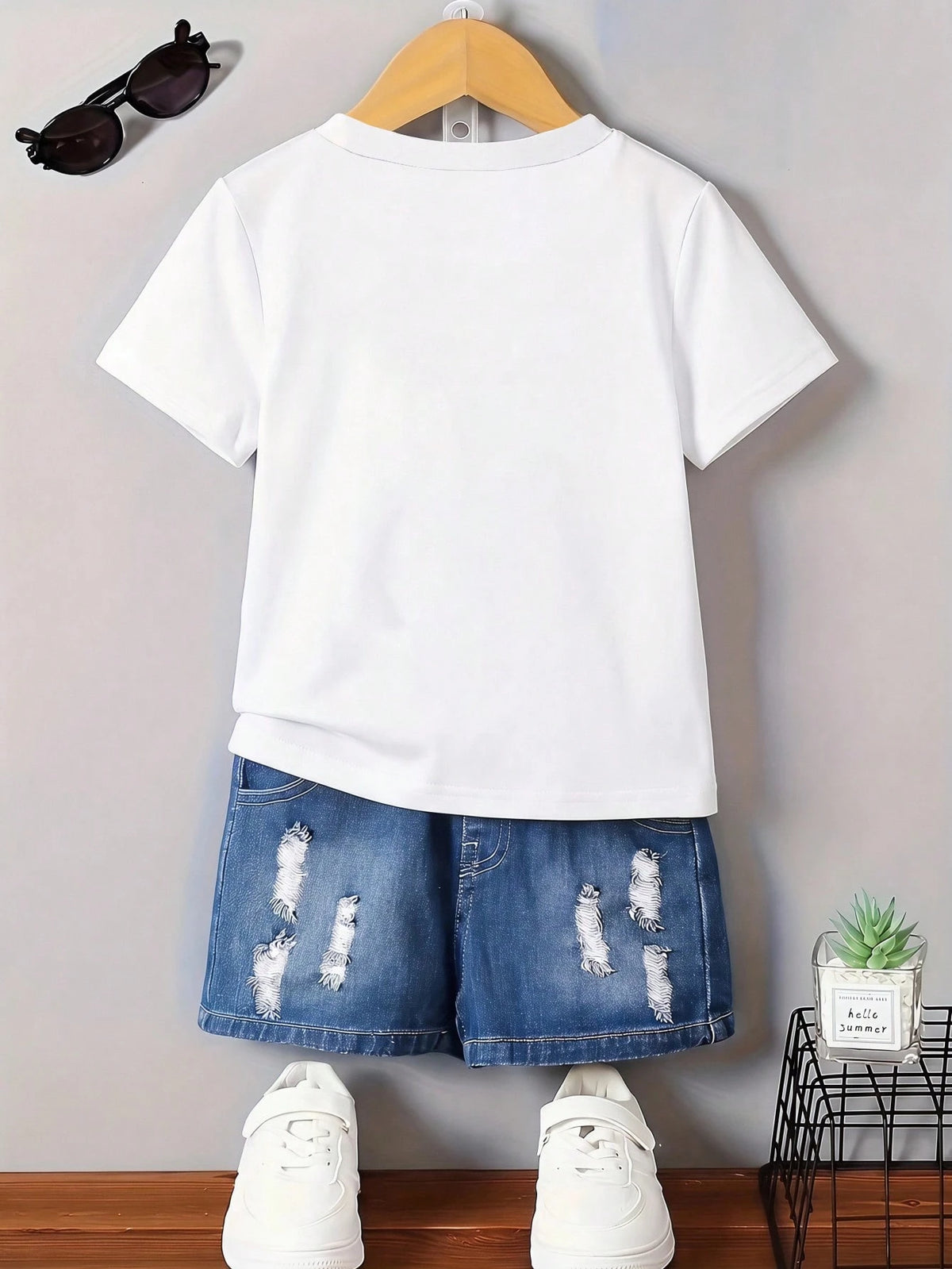 Baby Boys' White Summer Casual Family Matching T-Shirt, ""NO"" MEANS ASK GRANDMA Slogan Graphic Tee, Cute Creative Letter Print Everyday Fashion Top