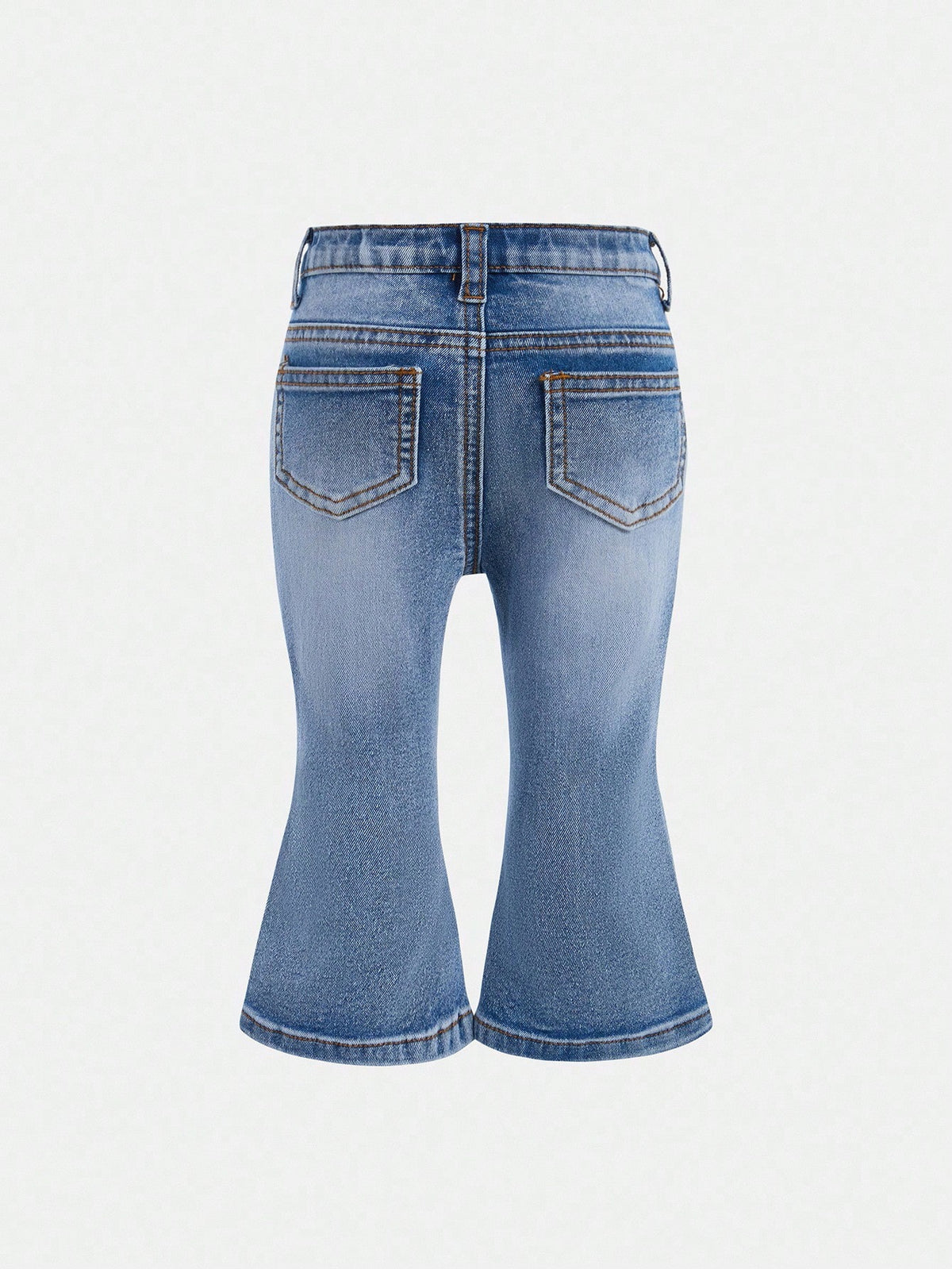 Baby Girls' Y2K Frayed Heart Denim Jeggings, Blue,Fall Clothes,Autumn Clothes,Heartwarming Patch,2000s Style Winter