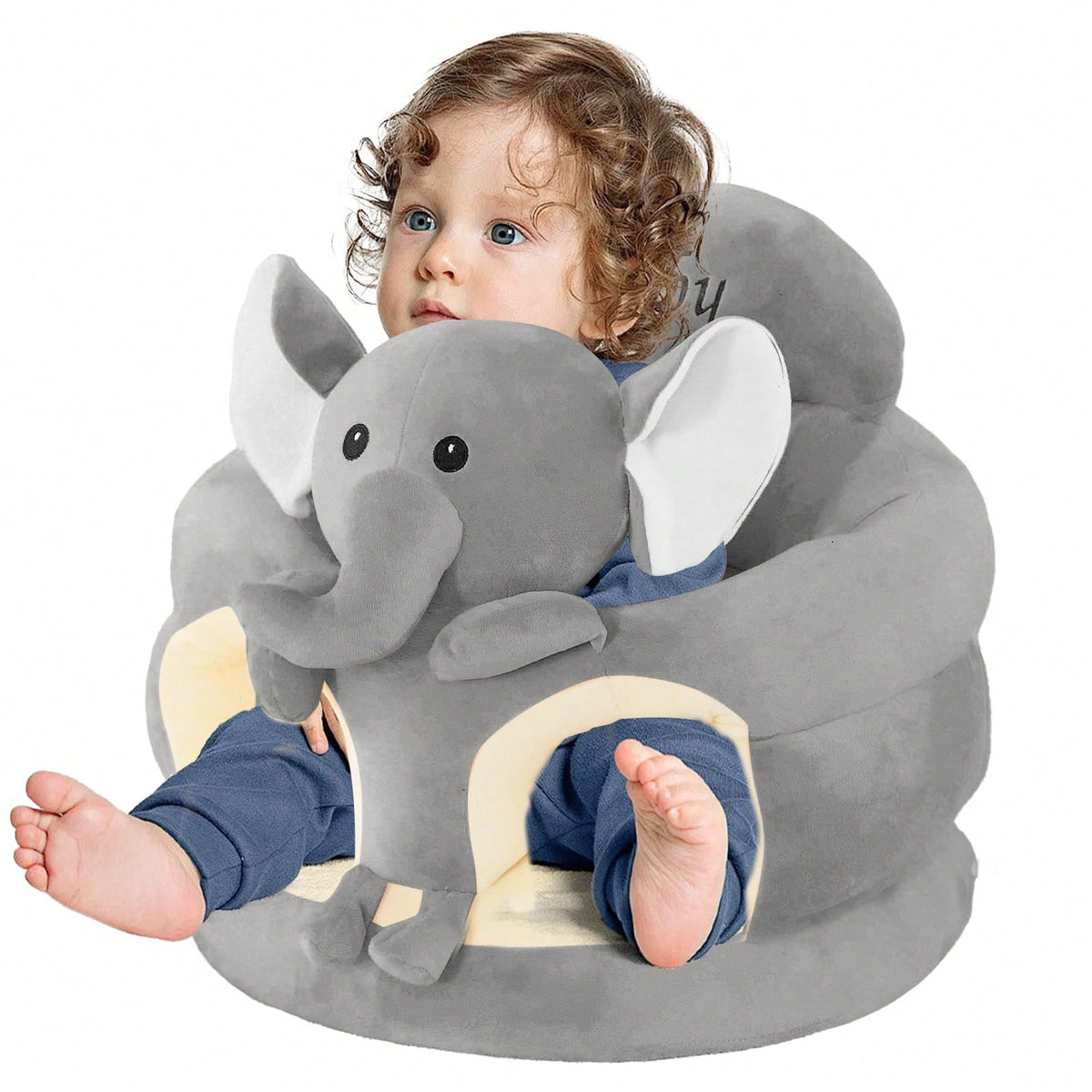 Baby Seat For 3-12 Months-Infant Sitting Support Chair With Cute Bear & Elephant Design, Soft Baby Sofa Floor Seat For Learning To Sit