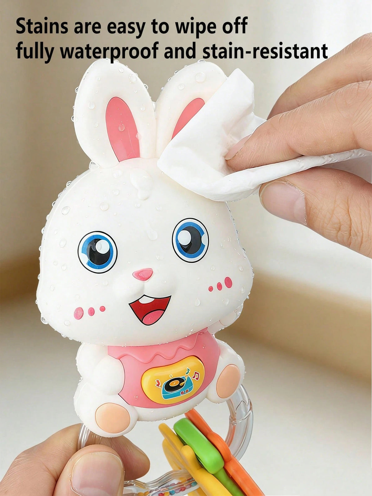 Baby Teether Rattle Toy, Early Education Toy, Develop Hand-Eye Coordination, Cute Cartoon Design, Newborn Boy Girl Gift