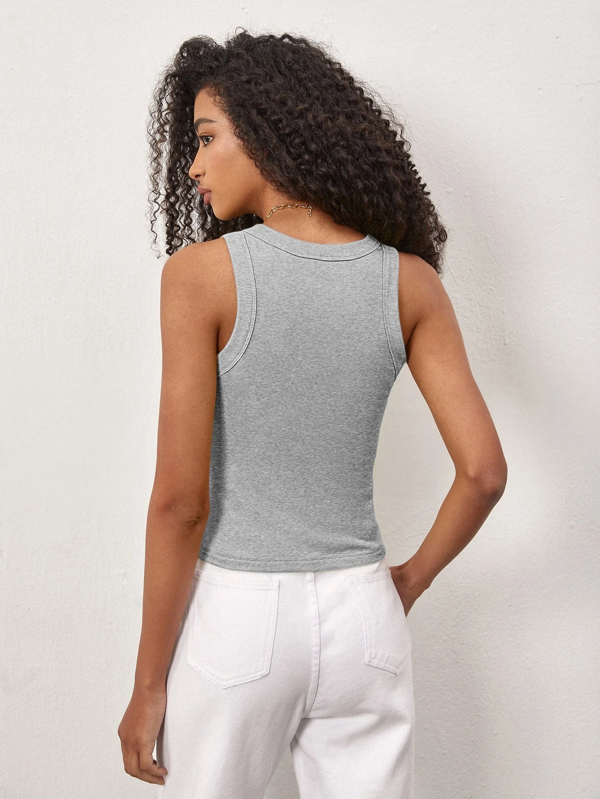 BASICS Solid Slim Tank Top/Summer Tops For Women