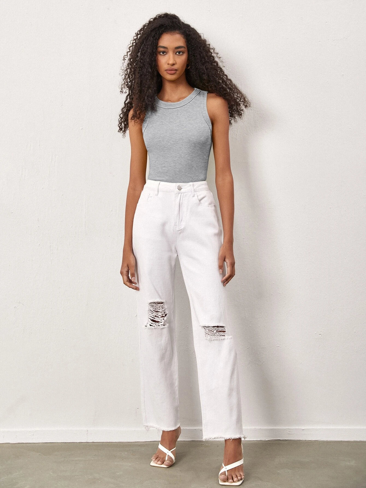 BASICS Solid Slim Tank Top/Summer Tops For Women