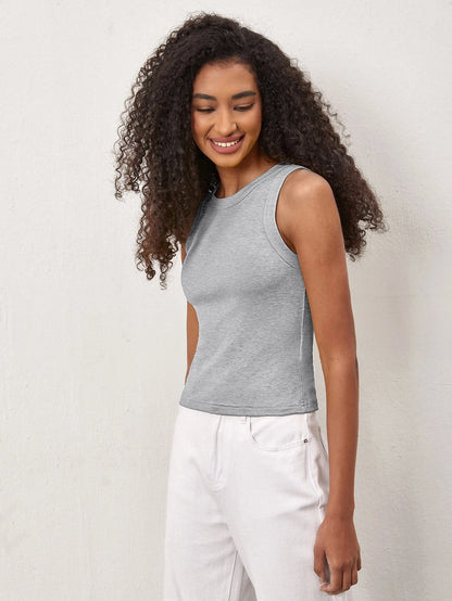 BASICS Solid Slim Tank Top/Summer Tops For Women