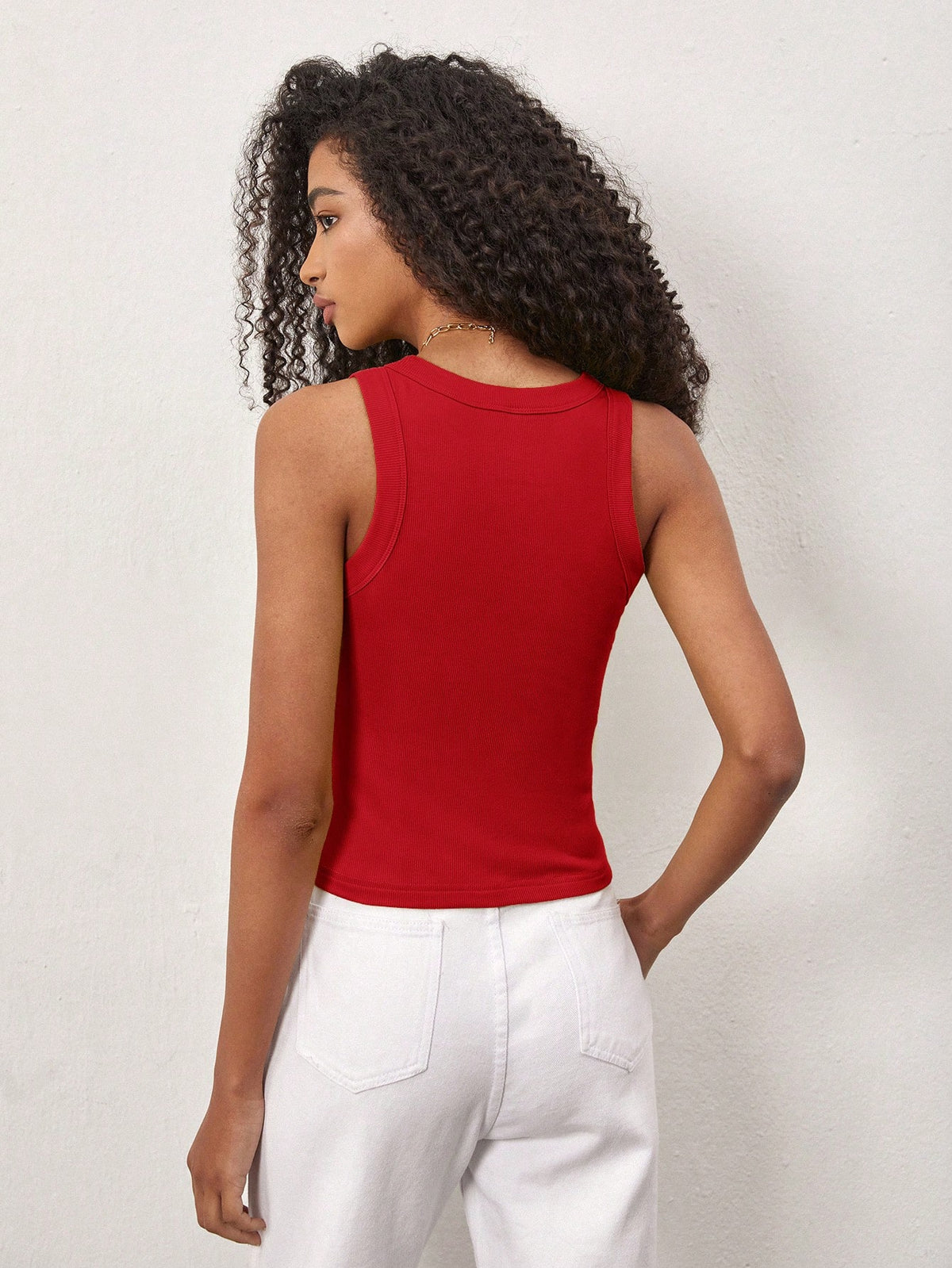BASICS Women's Ribbed Basic Tank Top/Summer Tops For Women