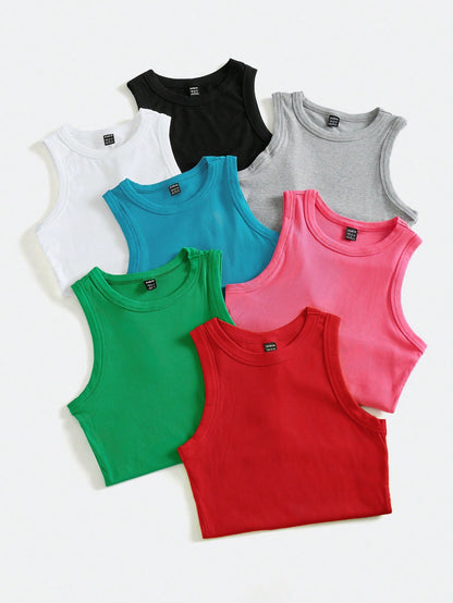 BASICS Women's Ribbed Basic Tank Top/Summer Tops For Women