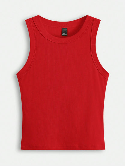 BASICS Women's Ribbed Basic Tank Top/Summer Tops For Women