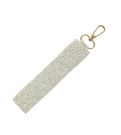 Beaded Wristlet Strap Key Chain - Happy Face