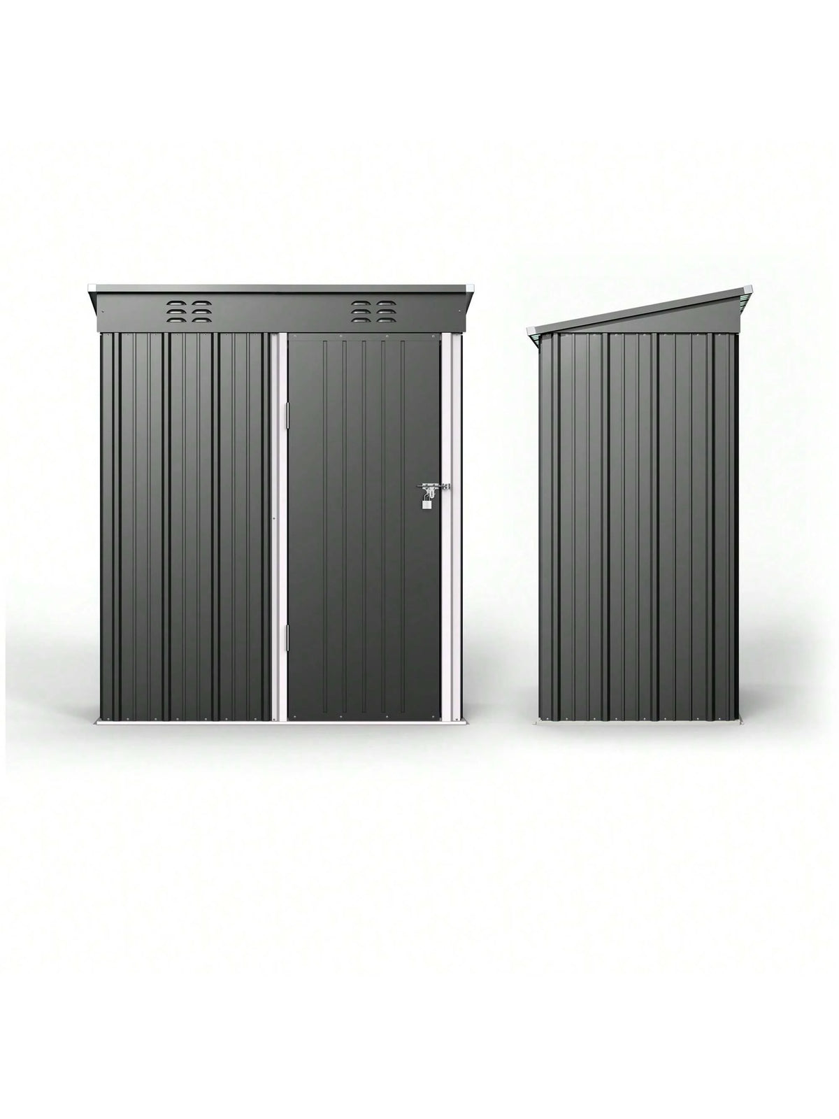 Bealife 5' X 3' Outdoor Metal Shed With Locking Door, Garden Tool Shed With Vent And Pitched Roof For Garden, Patio