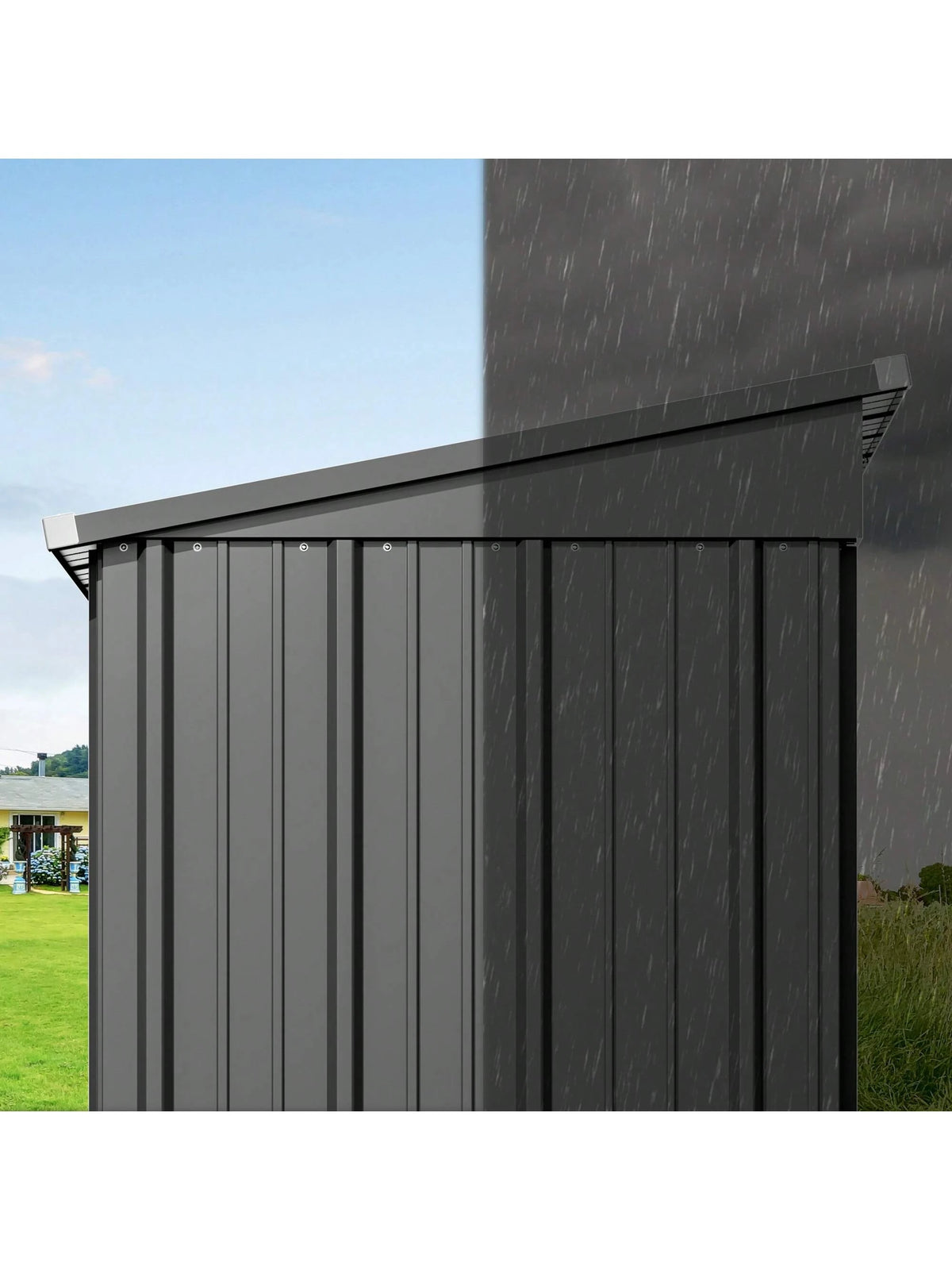 Bealife 5' X 3' Outdoor Metal Shed With Locking Door, Garden Tool Shed With Vent And Pitched Roof For Garden, Patio