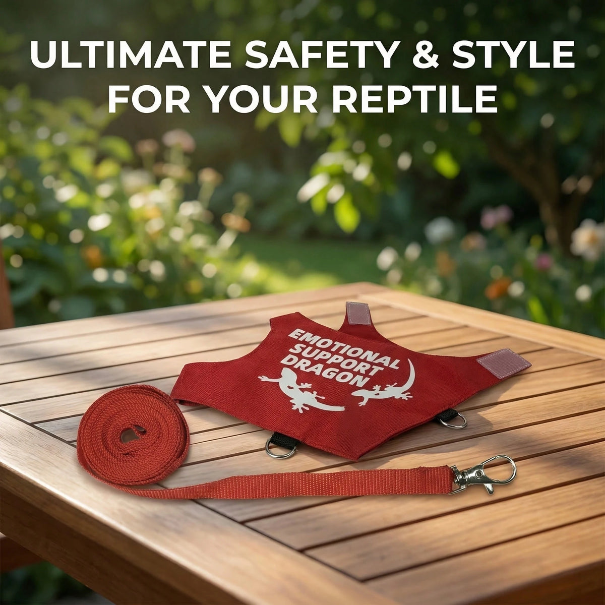 Bearded Dragon Adjustable Harness And Leash Set, Designed To Prevent Escape, Features A Comfortable Walking Vest And A 5-Foot Ty Leash, Perfect For Outdoor Activities, Park Outings, And Exploration
