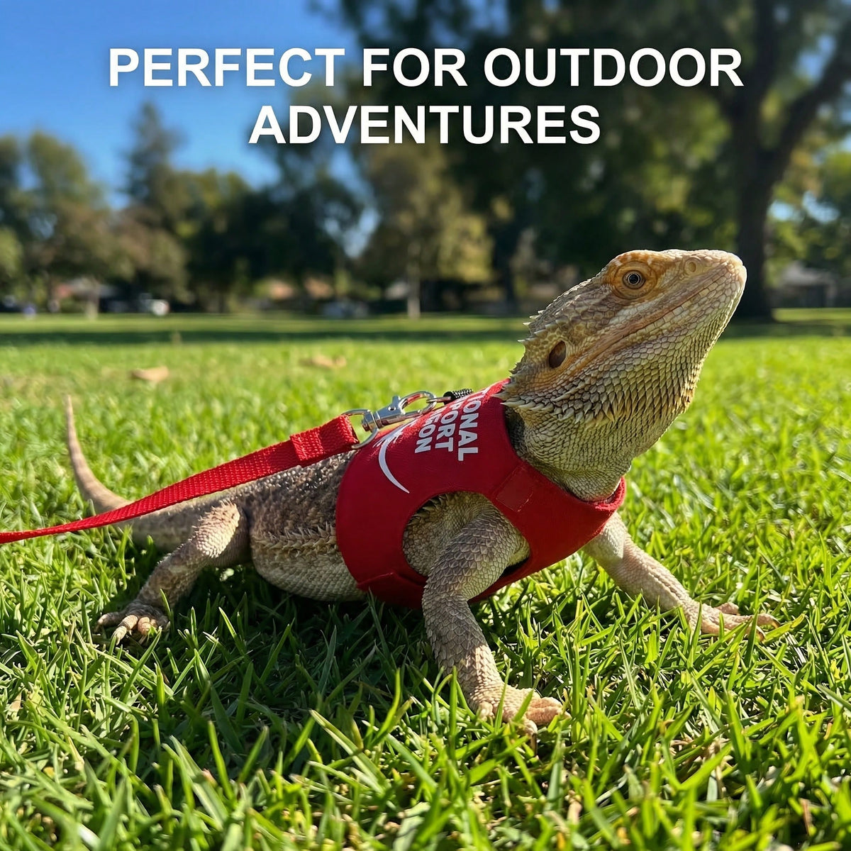 Bearded Dragon Adjustable Harness And Leash Set, Designed To Prevent Escape, Features A Comfortable Walking Vest And A 5-Foot Ty Leash, Perfect For Outdoor Activities, Park Outings, And Exploration