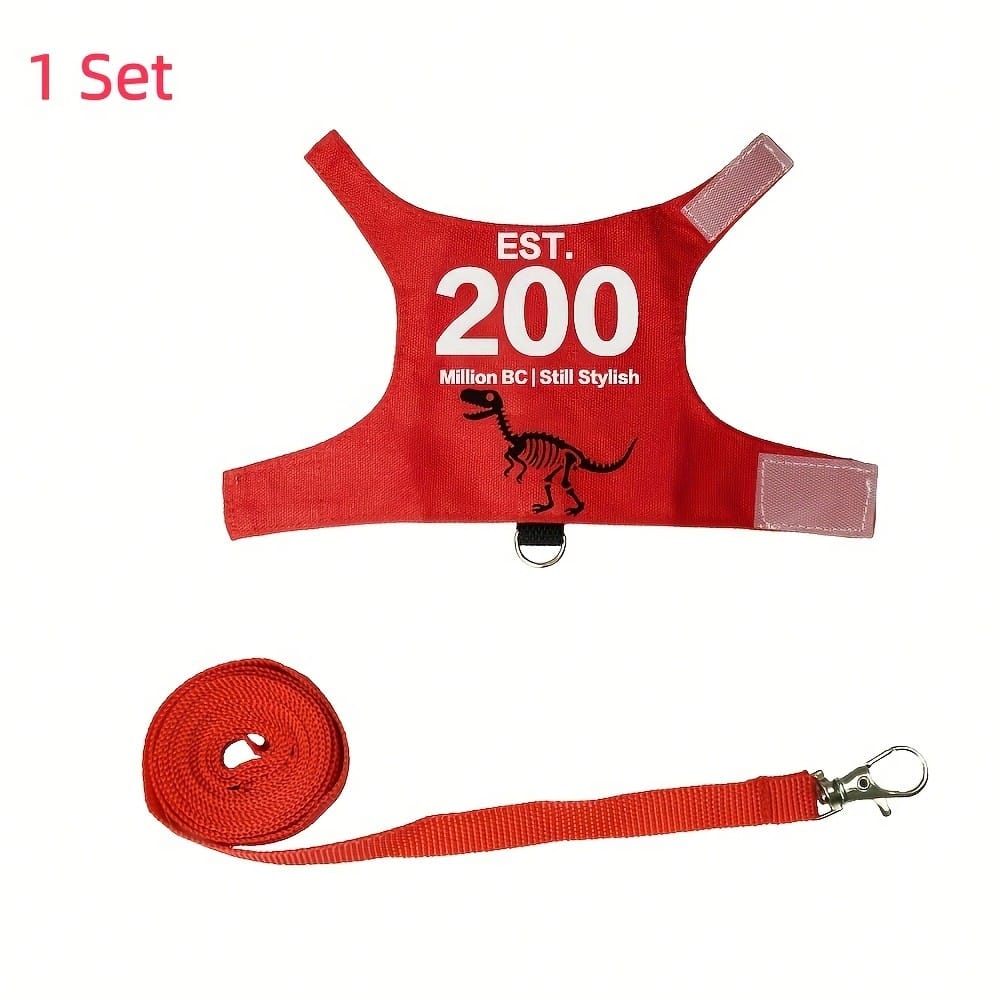Bearded Dragon Adjustable Harness And Leash Set, Designed To Prevent Escape, Features A Comfortable Walking Vest And A 5-Foot Ty Leash, Perfect For Outdoor Activities, Park Outings, And Exploration