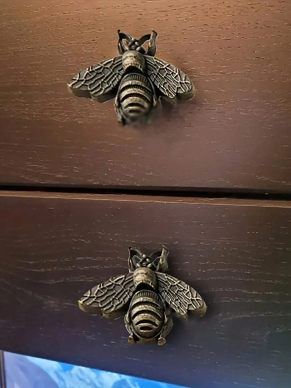Bee Cabinet Handles, 2 Retro Zinc Alloy Metal Drawer Handles, Antique Polished Furniture Knobs, Retro Honeycomb Style Bar Hardware, Used For Home Decoration And Kitchen Cabinets