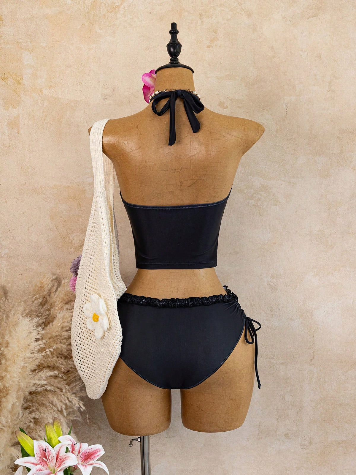 Bellisia Women's Floral Halter Neck Tankini Set With Tankini Bottoms, 2 Pieces