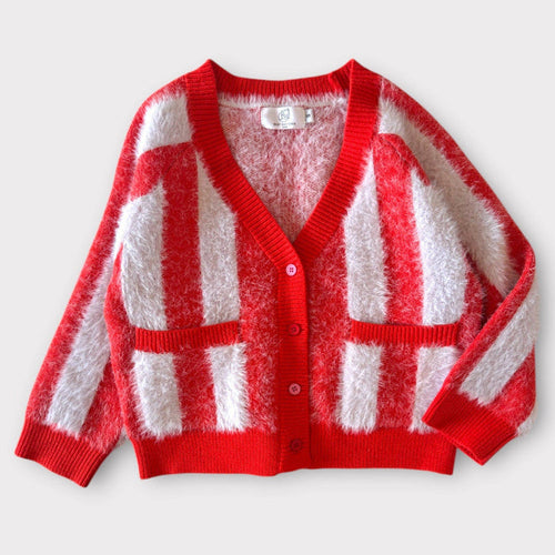 Best Day Ever Kids - Big Top Stripe Cardigan - Red