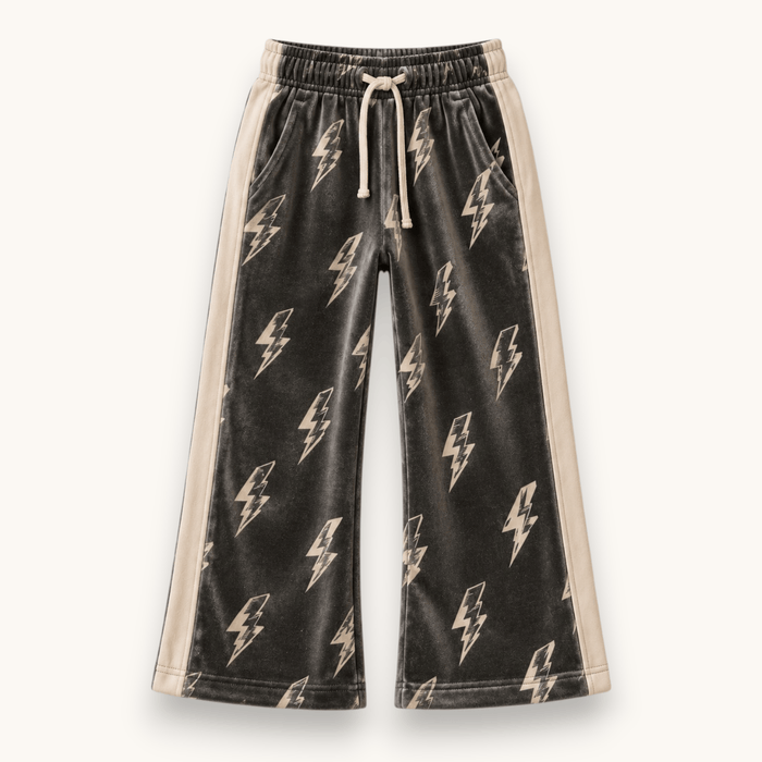 Best Day Ever Kids - Thunderbolt Velvet Retro Sweat Pant