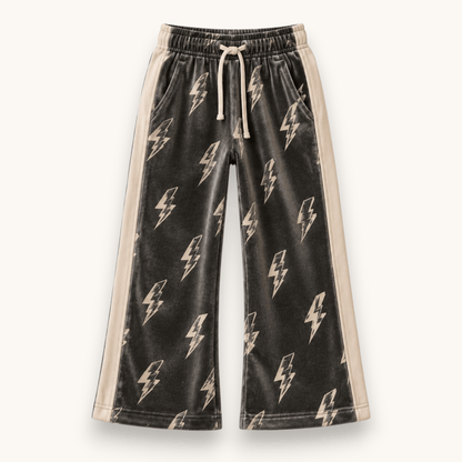 Best Day Ever Kids - Thunderbolt Velvet Retro Sweat Pant
