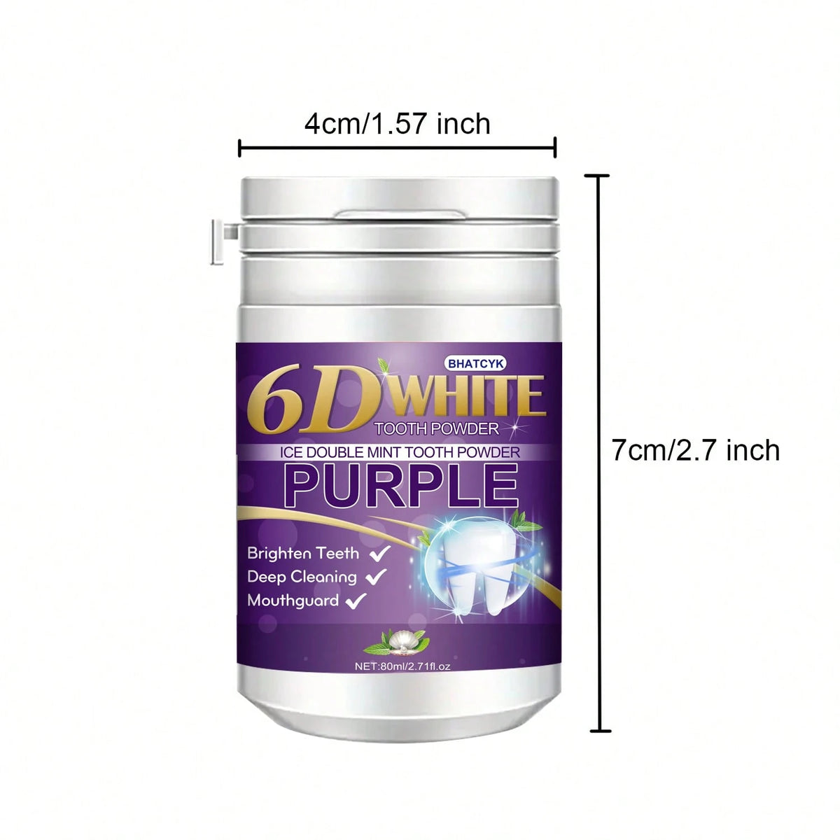 BHATCYK 1pc Purple Teeth Cleaning Powder, Whitening Teeth, Polishing Teeth, Deep Cleaning Teeth, Daily Travel Teeth Cleaning Powder.